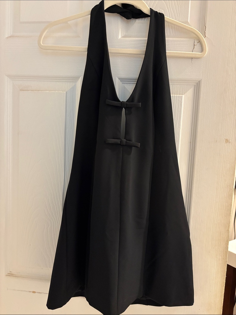 Abercrombie & Fitch Black Backless Halter Dress with Front Bows